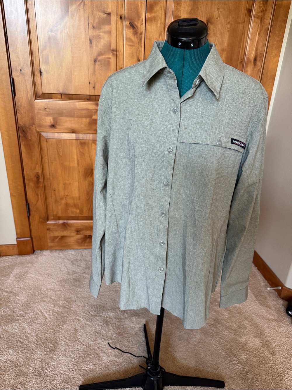 Patagonia Men's Sage Green Long-Sleeve Button-Down Shirt